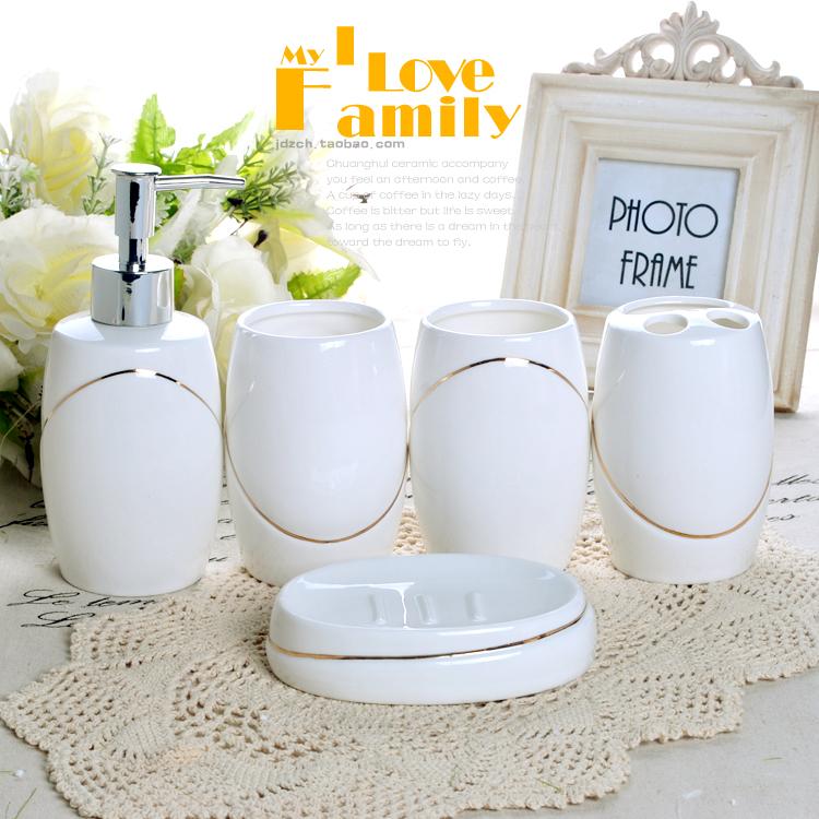 

WSHYUFEI Creative European style bathroom wash set ceramic bathroom supplies wash cup lotion bottle soap dish wedding gift