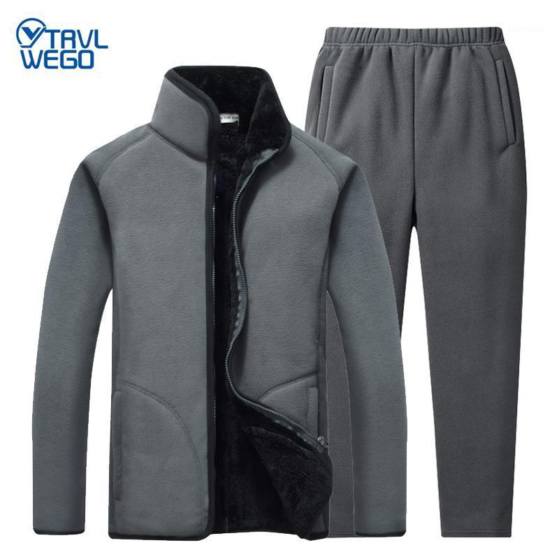 

TRVLWEGO Autumn Winter Men Soft Fleece Loose Jacket Pants Keep Warm Outdoor Camping&Hiking Travel Coat Trousers  - 4XL1, Black