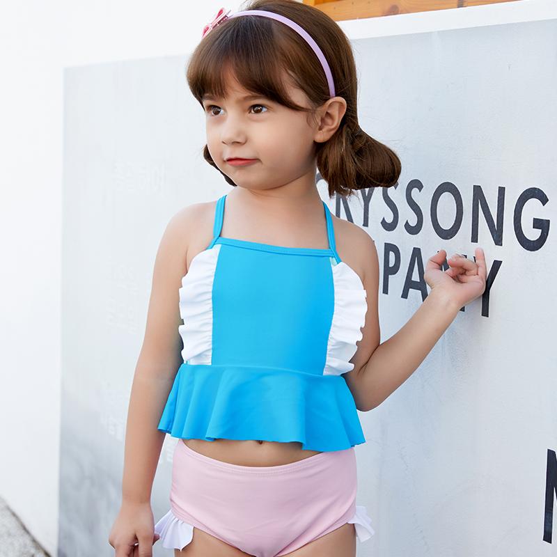 

2020 New Baby Girl's Swimsuit Kid's Bikini Swimwear Children Founce Two-Pieces Pretty Flounce Swimsuit for Girl Beachwear