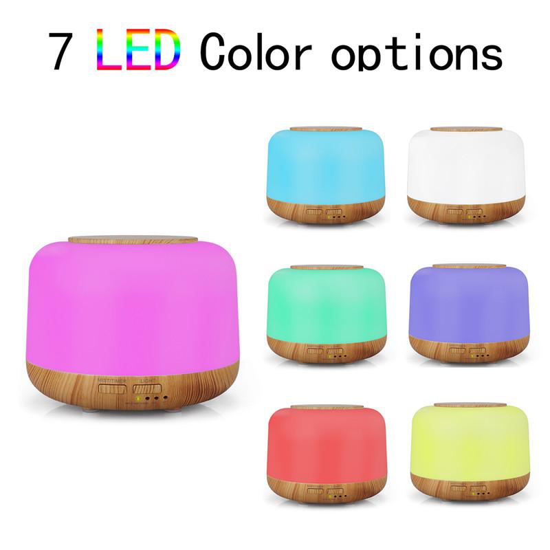 

Wood Grain Humidifier 300ml Aroma Essential Oil Diffuser Ultrasonic Air Humidifier With 7 Color Changing LED Lights for Home