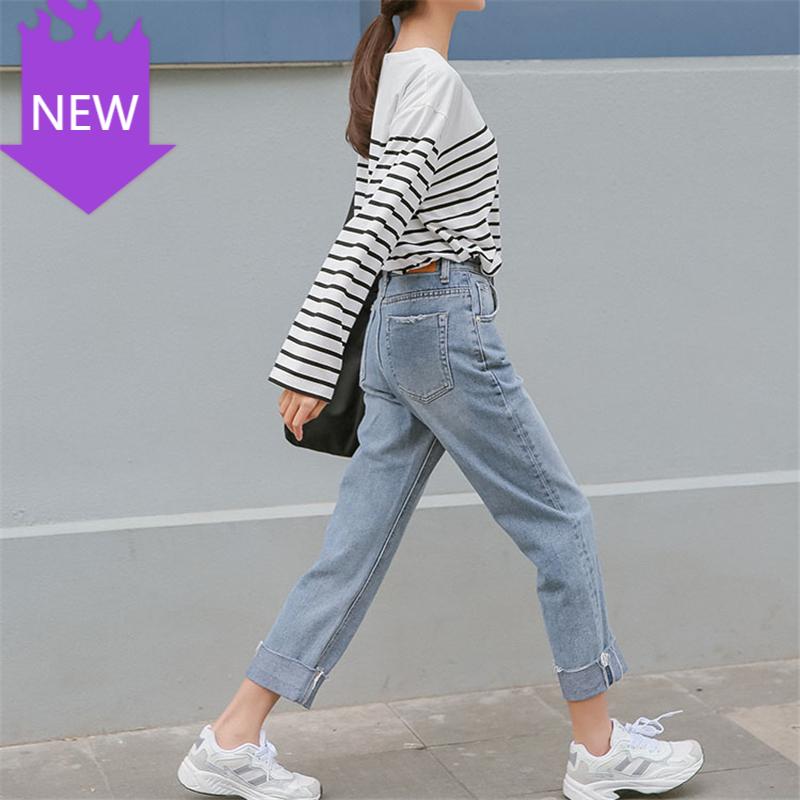 

Retro Vintage Pockets All-match Simple Daily 2020 Fashion Jeans Women High Waist Loose Wide Leg Women Jean Korean Style