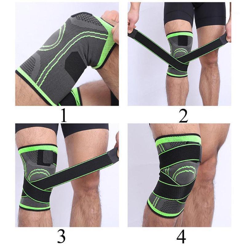 

2020 Knee Support Professional Protective Sports Knee Support Basketball Tennis Bandage Brace Cycling Belt Pad Breatha Y1P01, Green