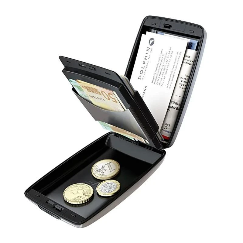 RFID Secure Wallet For Cash & Cards Wallet Case Card Holder Keychain Purse For Unisex-image-625730425