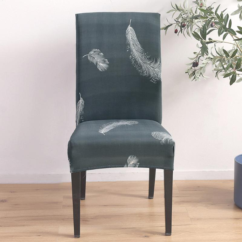 

1pcs Hot Feather Printing Stretch Chair Cover Big Elastic Seat Chair Covers Slipcovers Room Restaurant Banquet Hotel Home1