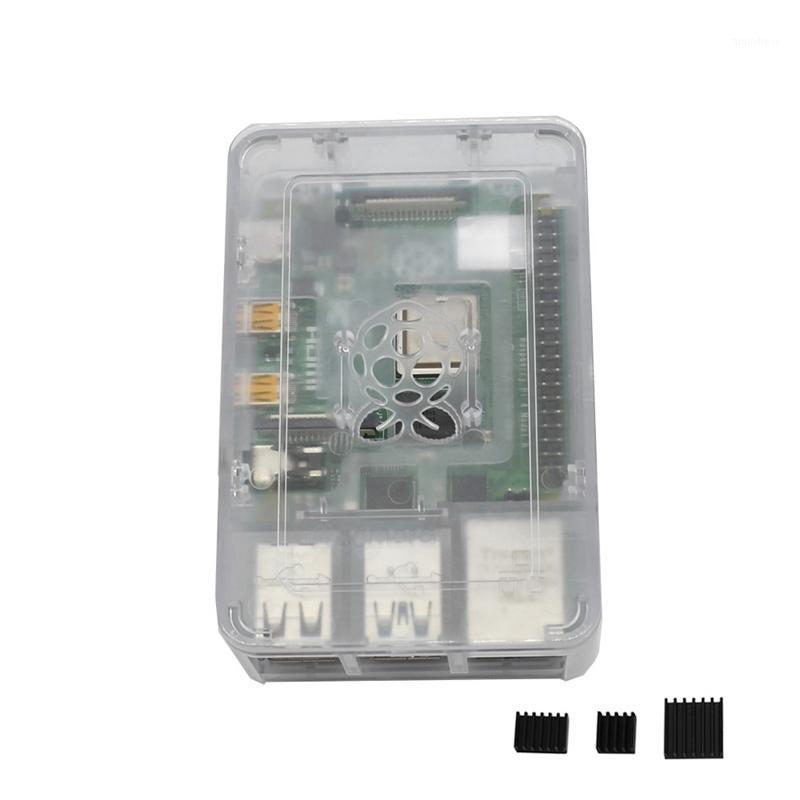 

For Raspberry Pi 4 Model B 4G RAM ABS Case with Black Heatsinks Support 2.4 / 5.0 GHz WIFI Bluetooth 5.0 for RPI 4 DIY Kit (Tran1