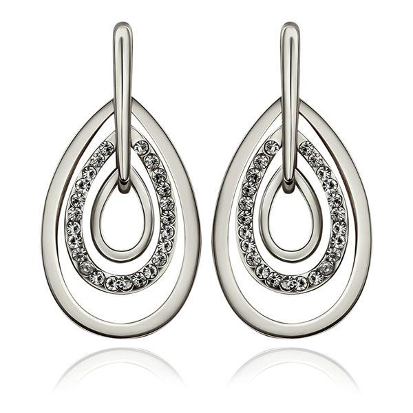 

2020 White Gold-Color Earing Big Stud Earrings For Women Double Drops Statement Earrings Vintage Earings Fashion Jewelry E885