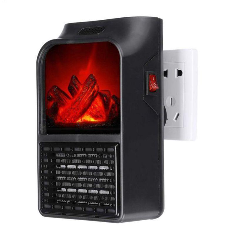 

Mini Electric Wall-outlet Flame Heater Plug-in Air Warmer Household Wall Handy With/No Remote Control
