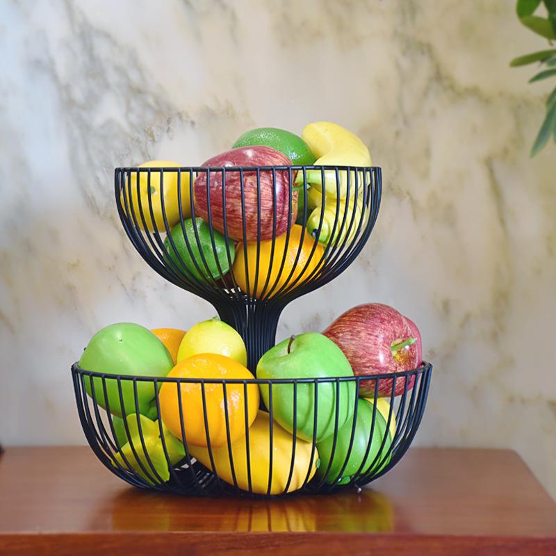 

Metal Wire Fruit Basket Stand Candy Dish Bowl Fruit Holder Creative Desktop Bedroom Kitchen Storage basket Dry Tray