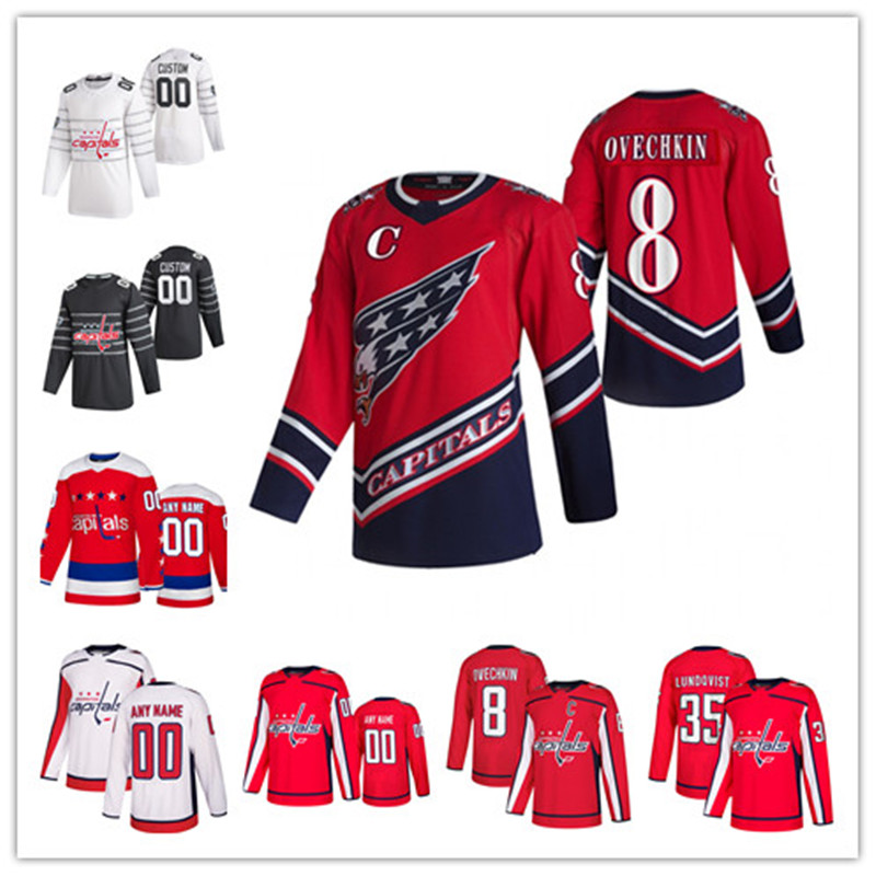 

2020-21 Reverse Retro Washington Capitals Alex Ovechkin Jersey Henrik Lundqvist Nickla Backstrom Tom Wilson T.J.Oshie John Carlson Kuznetsov, As