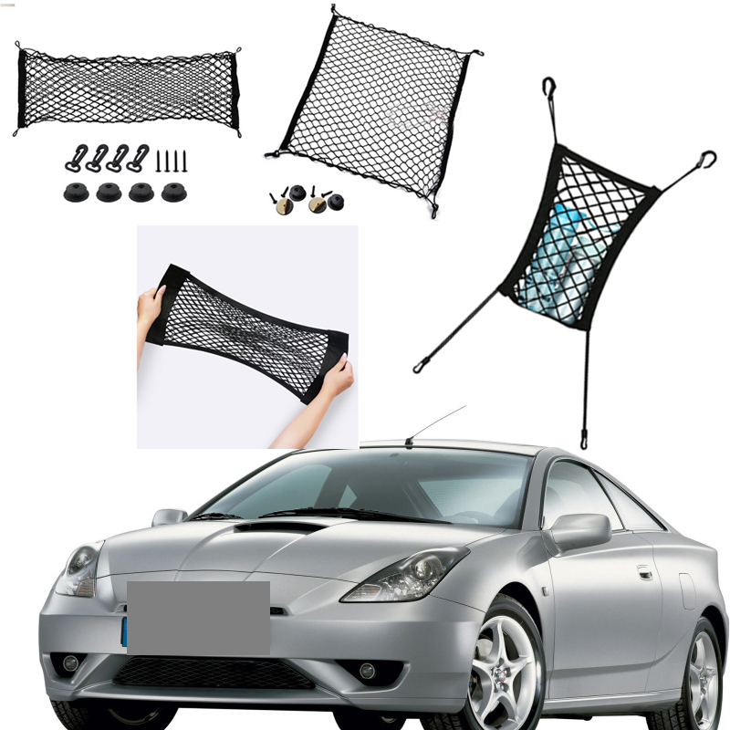 

For Toyota Celica Car Vehicle Black Rear Trunk Cargo Baggage Organizer Storage Nylon Plain Vertical Seat Net