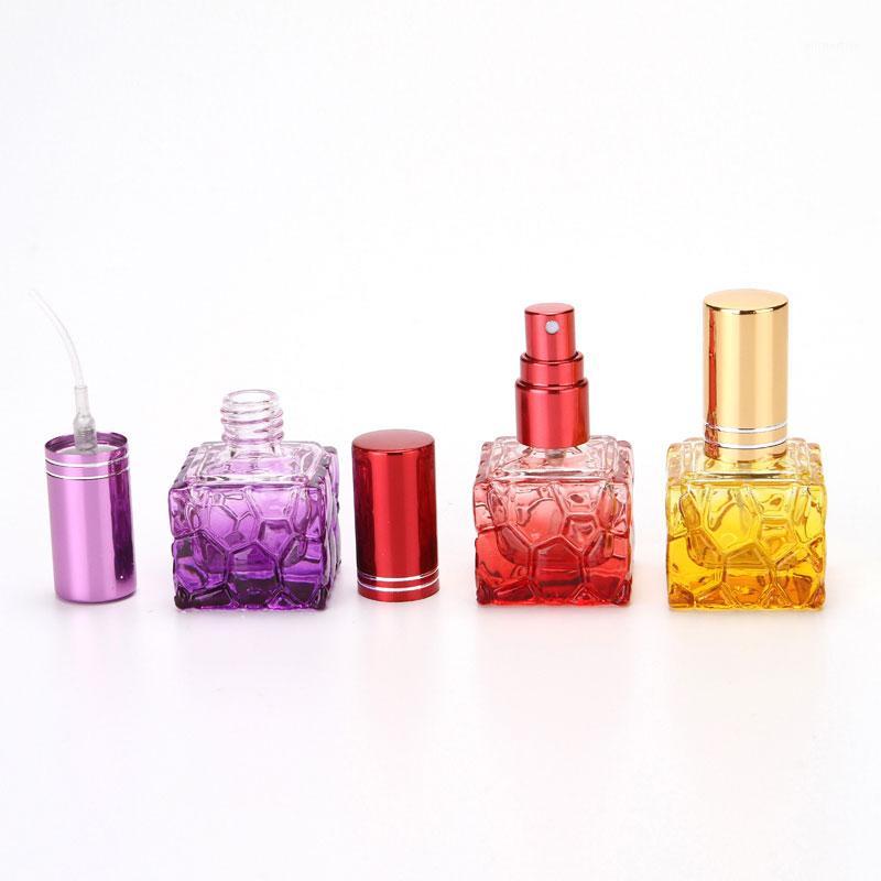 

10ml Refillable Spray Bottle High Grade Parfum Atomizer Pump Colorful Portable Travel Bottle Cube Glass Perfume Vial 25pcs/lot1