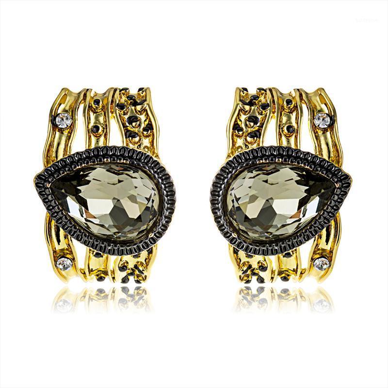 

Viennois New Gold Color Clip Stud Earrings For Women Zricon Female Fashion Jewelry Earrings20201