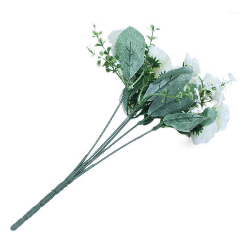 

Promotion! 15 buds 1 bunch mini artificial pink silk flower white mariee1