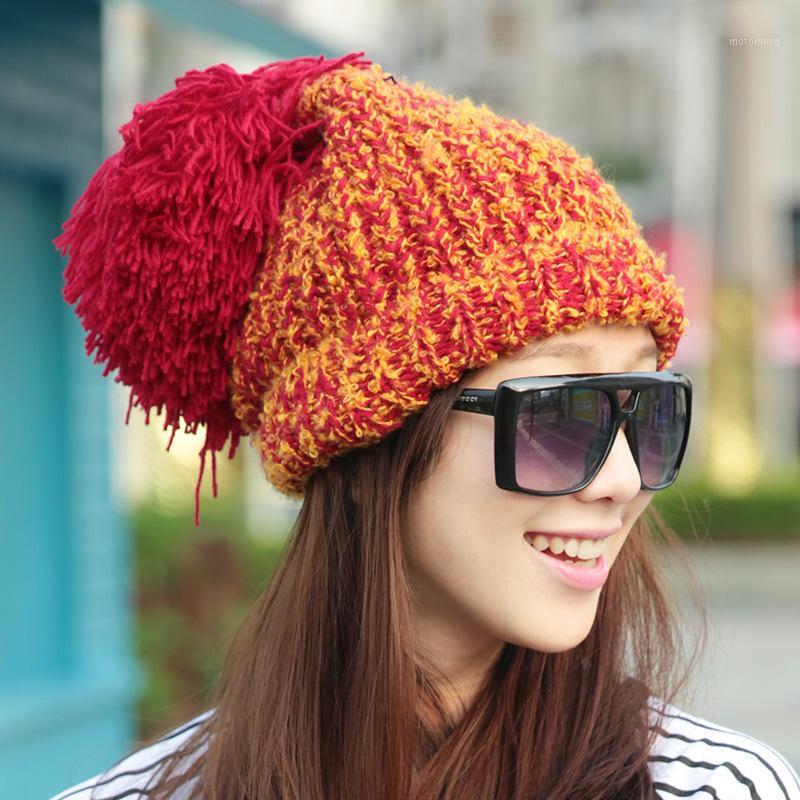 

BomHCS High-quality Fashion Winter Women's Thick Warm Crochet Handmade Knit Beanie Hat with Soft Pom Pom1, Black