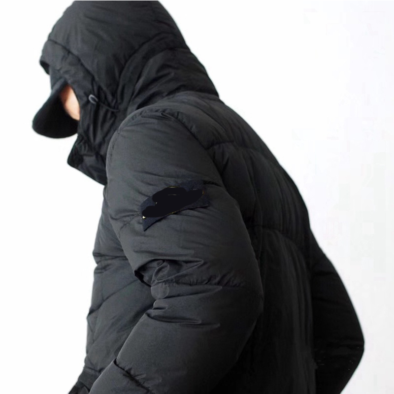

Topstoney New Men ISLAND 2021 Couple Cp Hooded Down Cotton STONE Jacket Loose Zipper Jacket Function Keep Warm Coats, Black