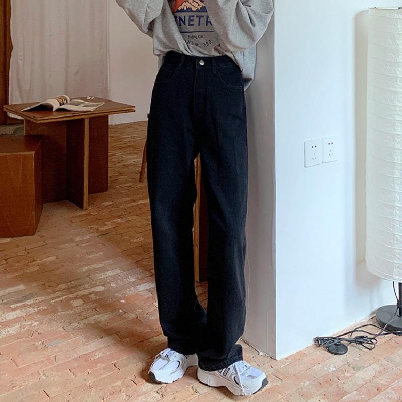 

Woman Jeans High Waist Clothes Wide Leg Denim Clothing black Streetwear Vintage Jeans Fashion punk Harajuku Straight Pants
