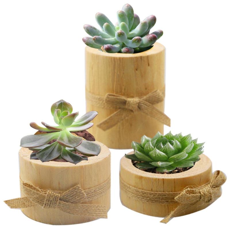 

3Pcs/Set Wooden Candlestick Candle Holder Round Candle Holder Table Desktop Decoration Plant Flower Pot