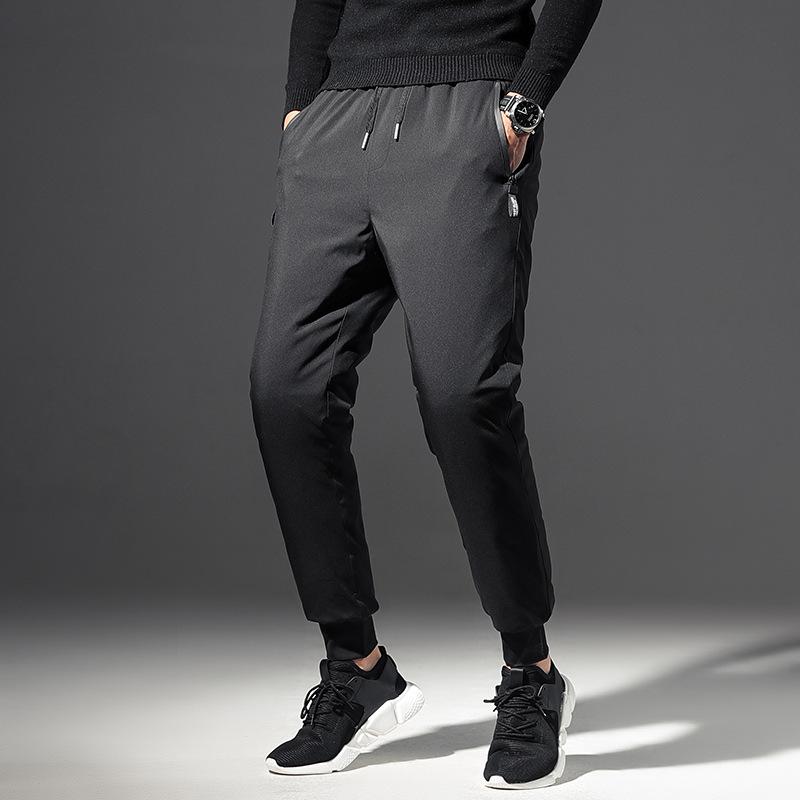 

Winter 2020 new down trousers men's thickened warm duck down pants versatile casual mid waist pants wholesale, See chart