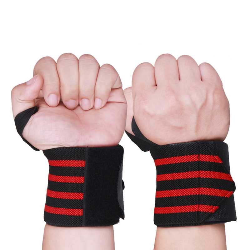 

Fitness Bracers Weightlifting Training Wrist Bands, Red