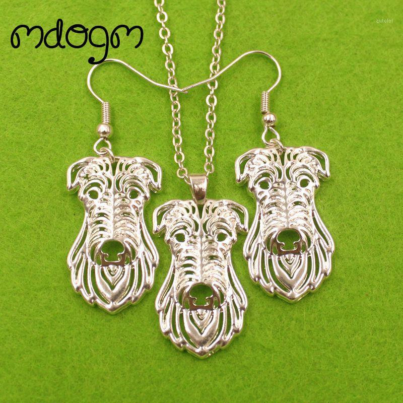 

Mdogm Scottish Deerhound Dog Animal Jewelry Sets Necklace Drop Earrings Pendant For Women Female Fashion Wedding Christmas T1531, As pic