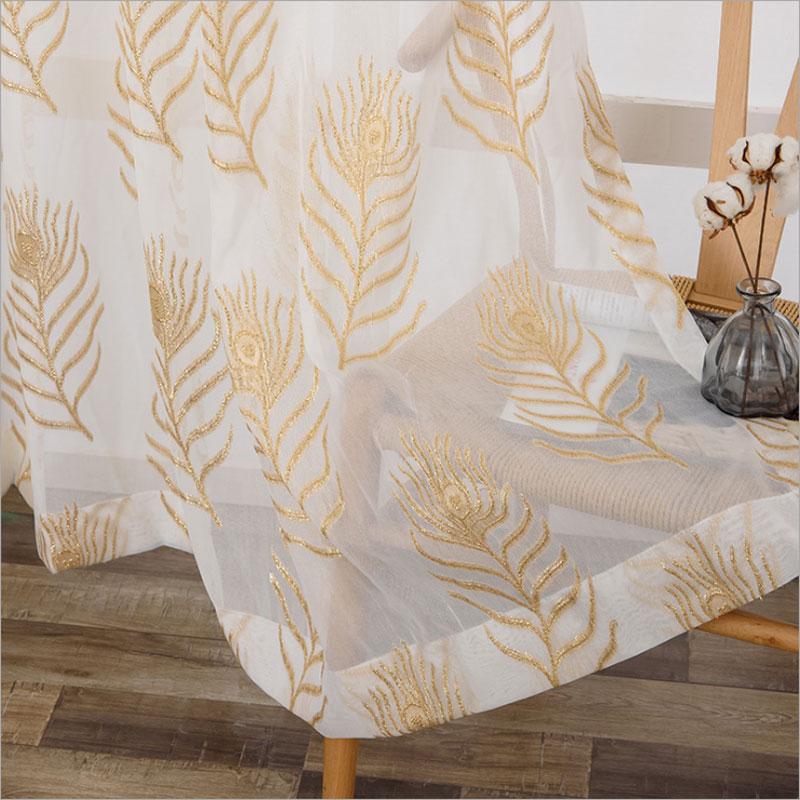

Embroidered Sheer Window Curtain Pastoral Style Interior decoration home Tulle Curtains for Living Room Single Panels 0114