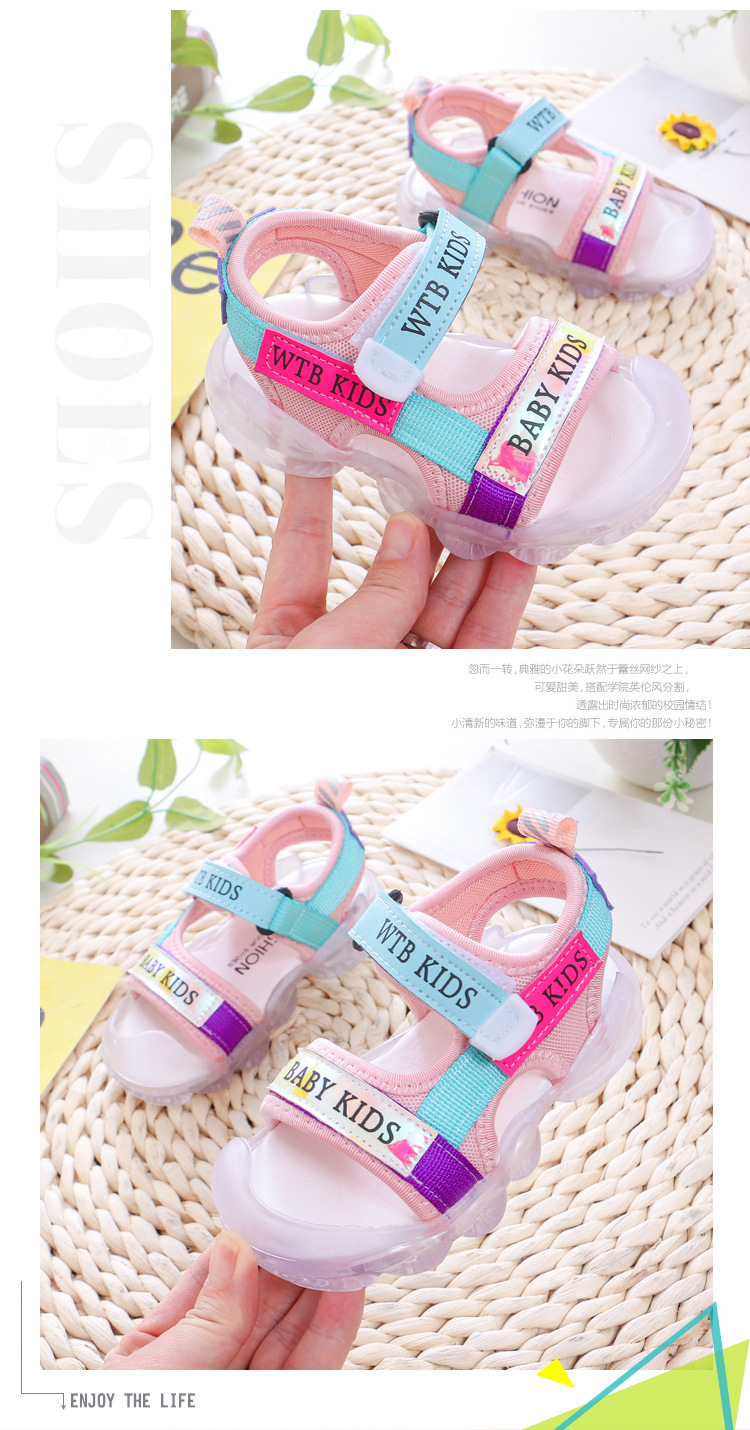 

WLL+38+Group5Children's Baotou sandals children's anti kicking and anti-collision walking shoes boy's and girl's soft soled anti-skid shoes, Black