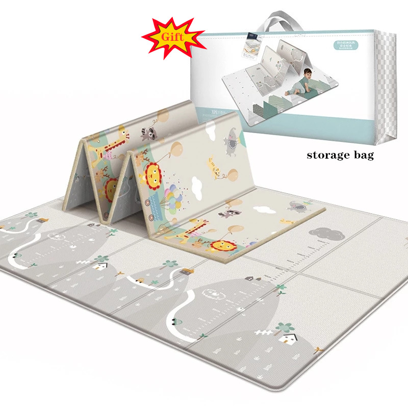 

Waterproof Baby Play Mat Baby Room Decor Home Foldable Child Crawling Mat Double-sided Kids Rug Soft Foam Carpet Game Playmats Q1120