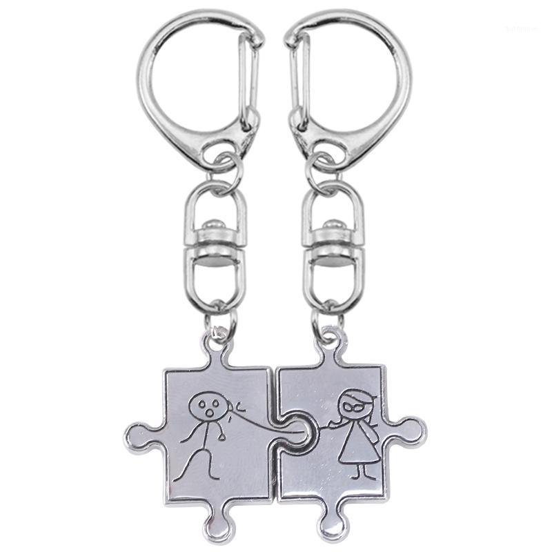 

2020 New Key Holder Commemorate Couple Love KeyChain Puzzle Shape Alloy Pendant Male And Female Friends Fashion Jewelry Gift1