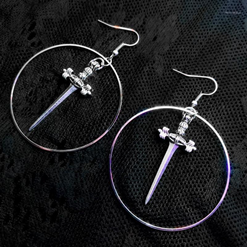 

VamGoth1573 silver color sword earrings The dark witch pendant Gothic Antique sword jewelry A gift for girlfriend classical new1