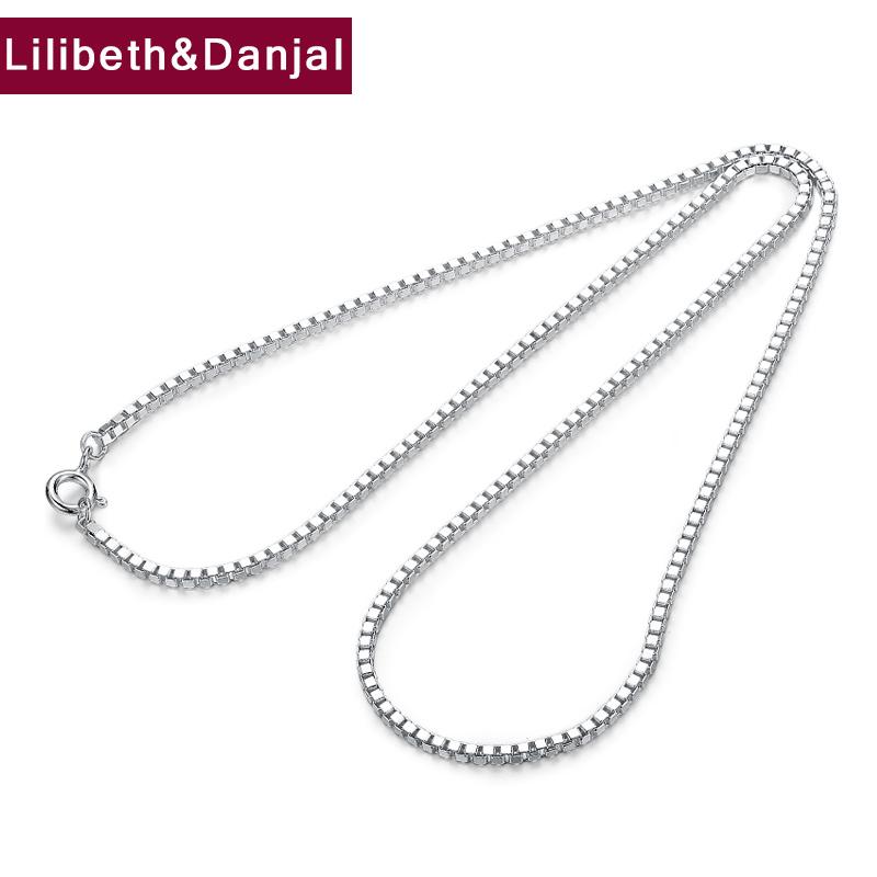 

Box Chain Pure 925 Sterling Silver 2mm Thick Initial Necklace Pendant Jewelry For Men Women Bijoux Femme 2020 New Arrival N02