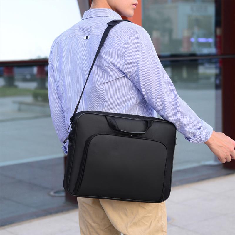 

Portable Work Hand Business Office Male Messenger Bag Men Briefcase For Document Laptop Computer Handbag Shoulder 15.6 Tablet PC, As pic