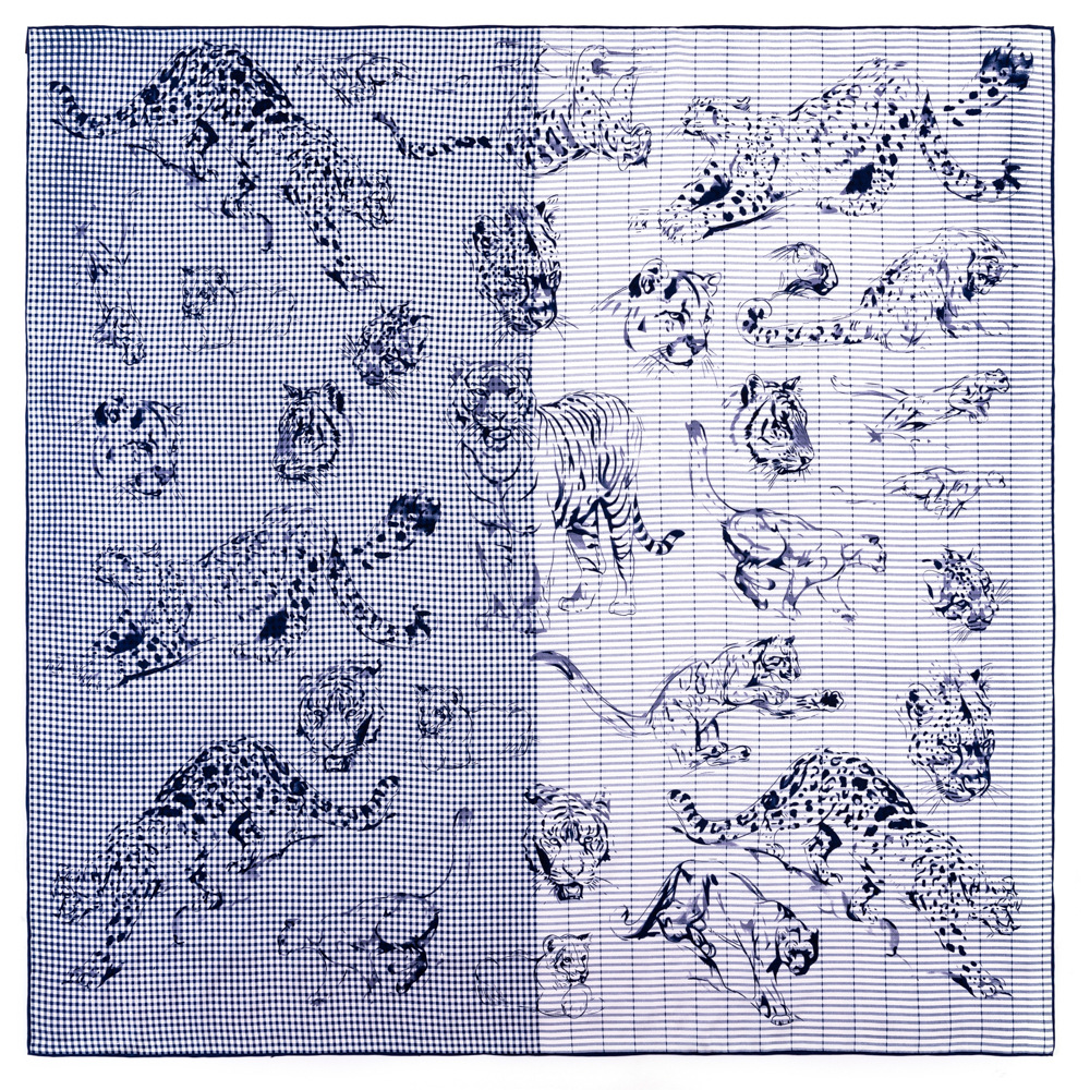 

Double-Sided Silk Square Scarf Women Animal Leopard Print Shawl Vintage Kerchief Neck Scarves Female Headband Scarfs For Ladies 90*90cm