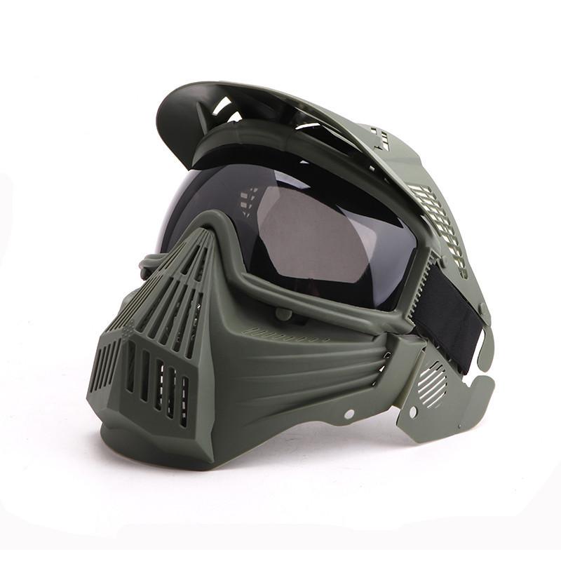 

Tactical Mask Full Face Protective Masks For Paintball CS Game Adjustable Strap Dustproof Windproof, Green