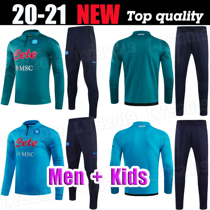 

2020 2021 Naples Napoli Soccer Training Suits Men kids Tracksuit Sets Camisa 20 21 LOZANO HAMSIK L.INSIGNE Jogging Survetement Jacket