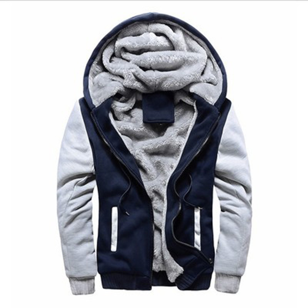 

China manufacturer Winter Sweatshirt Men Hooded Casual Zipper Thicken Hoodie Coat
