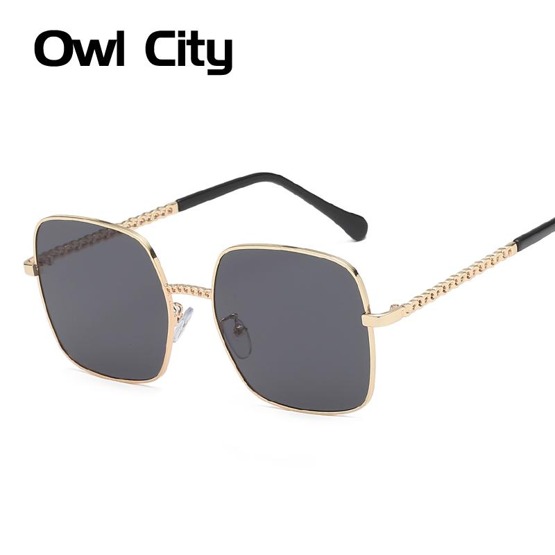 

Square Sunglasses Women Vintage Brand Designer Sun Glasses Men Retro Metal Chain Frame Mirror Sunglass Ladies Shades Eyewear