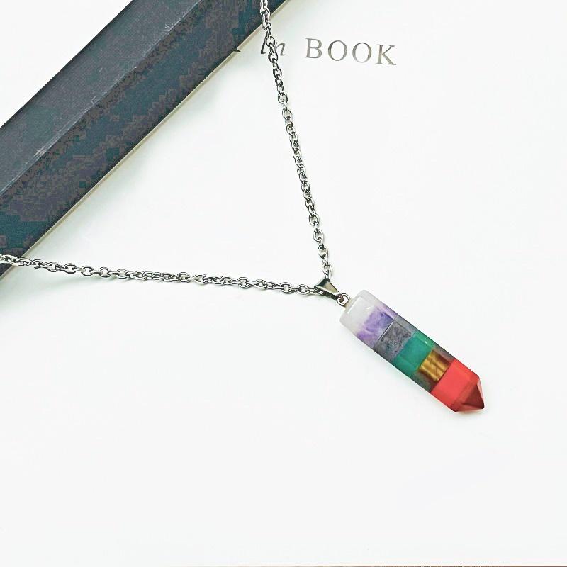 

Pendant Necklaces Vintage Style Necklace 2022 Mix Color Natural Stone For Women Statement Stainless Steel Silver NecklaceParty Gifts