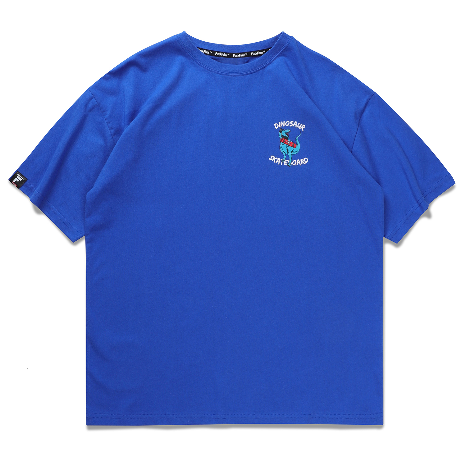 

2021 New Aelfric Eden Hip Hop Skateboard Streetwear Tops Tee Harajuku Cartoon Dinosaur Print Short Sleeve Fashion Oversize Men Tshirt Wagc, Blue