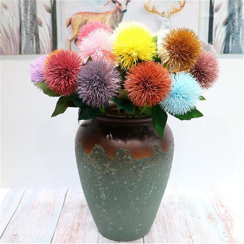 

Fake Single Stem Dandelion 19.69" Length Simulation Plastic Onion Ball for Wedding Home Showcase Decorative Flowers, Blue