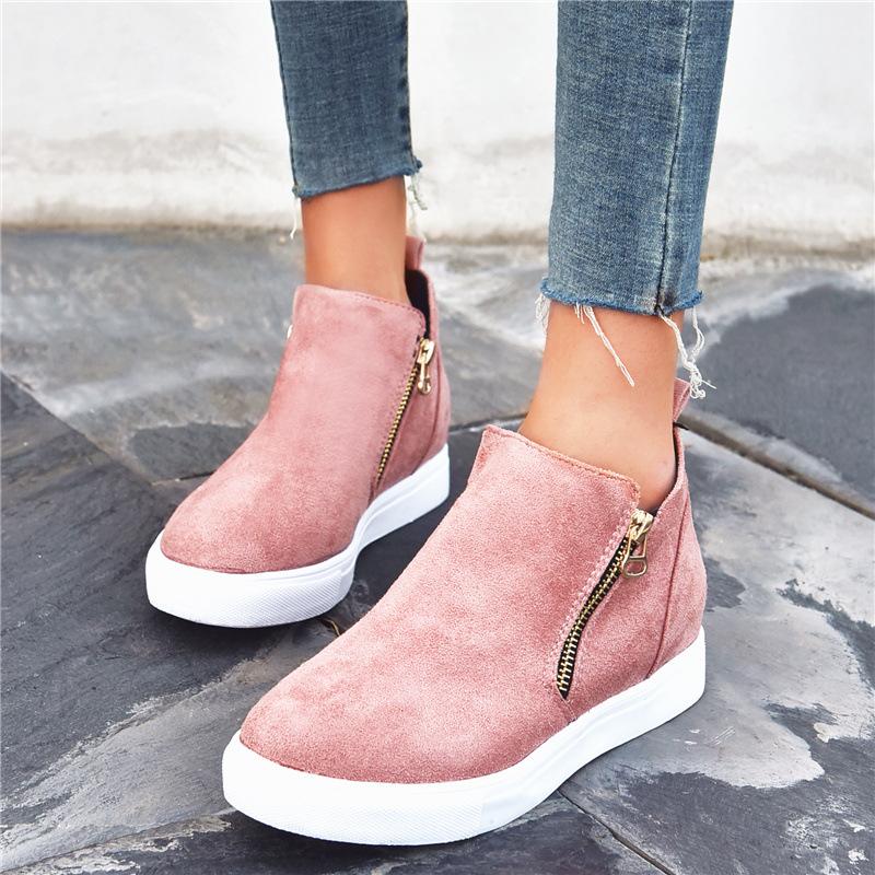 

Women Ankle Boots Vulcanize Shoes Ladies Sneakers Basket Femme Casual Shoes Tenis Feminino High Top Flat Trainers Women, Black