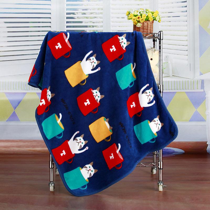 

100*75CM Coral Fleece Warm Cartoon Dog Cat Printed blanket Bed Mats House/Plane/travel Soft Sleep Blankets Pet Accessories