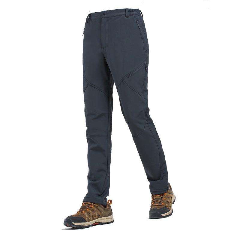 

Winter Men Hunting Hiking Pants Climbing Camping Trousers Soft shell Fleece Warm Skiing Waterproof Windproof Pants, Black
