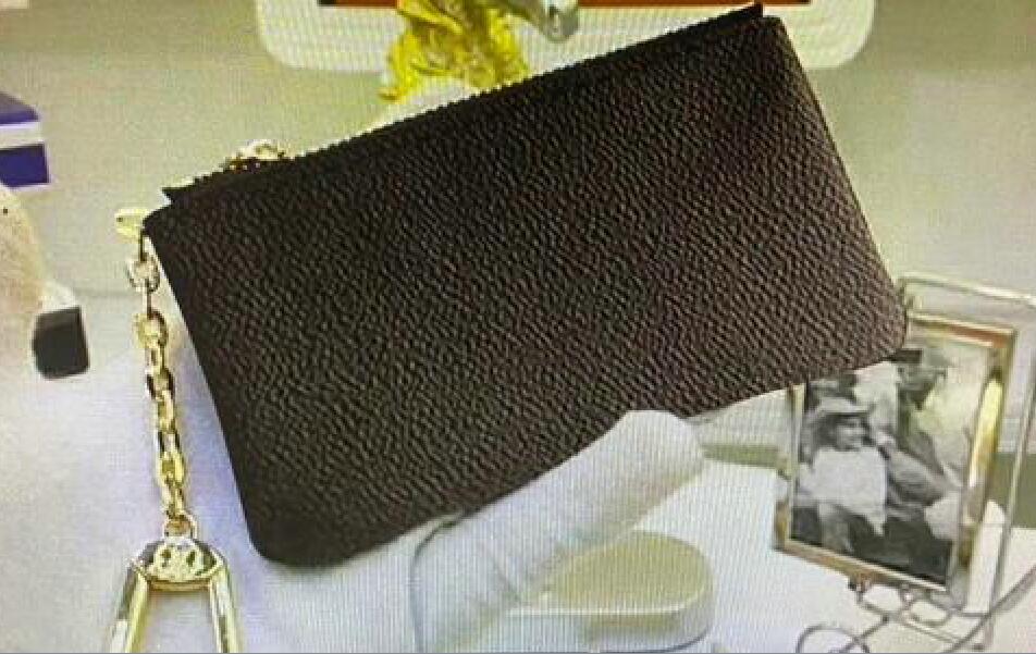

Hot sale Top Quality Key case Men Short wallet Classic Fashion for Women coin purse Keychain Dust Bag, Black