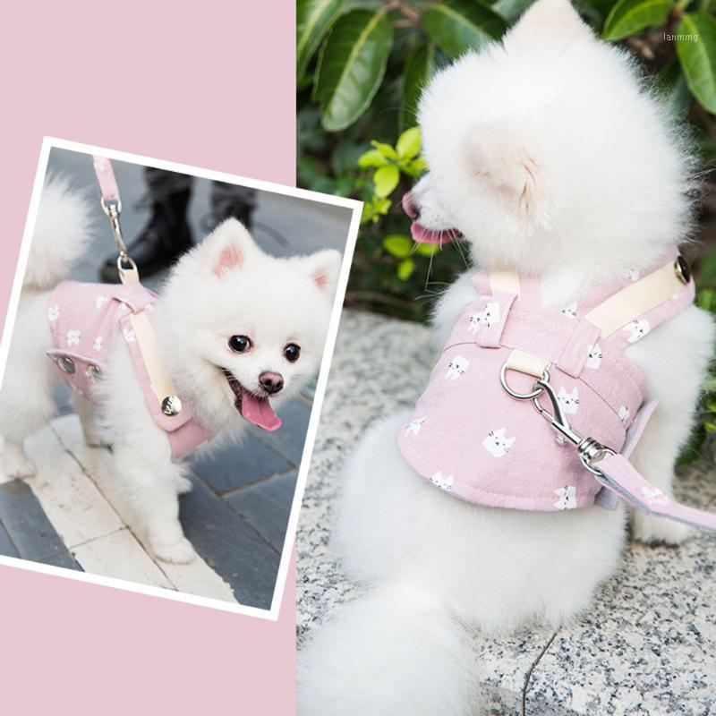 

Cute Dog Harness No Pull Leash Set Pet Chest Strap Breathable Dog Walking Rope For Small Medium Dogs Pomeranian Vest Rope1