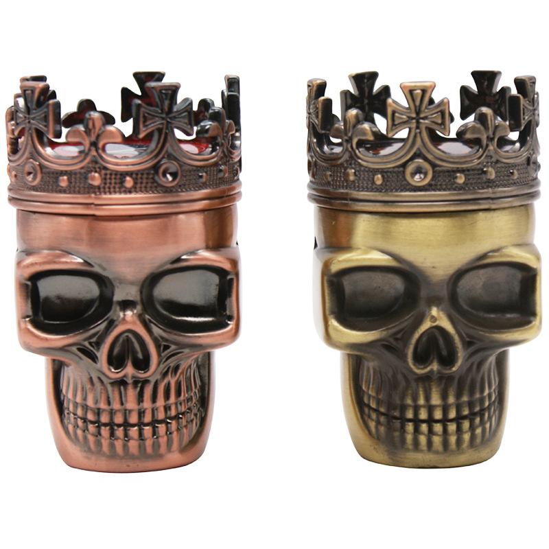 

Herb Grinder King Skull grinders golden 3 layers Zinc alloy tobacco grinders high quality Smoking Grinders
