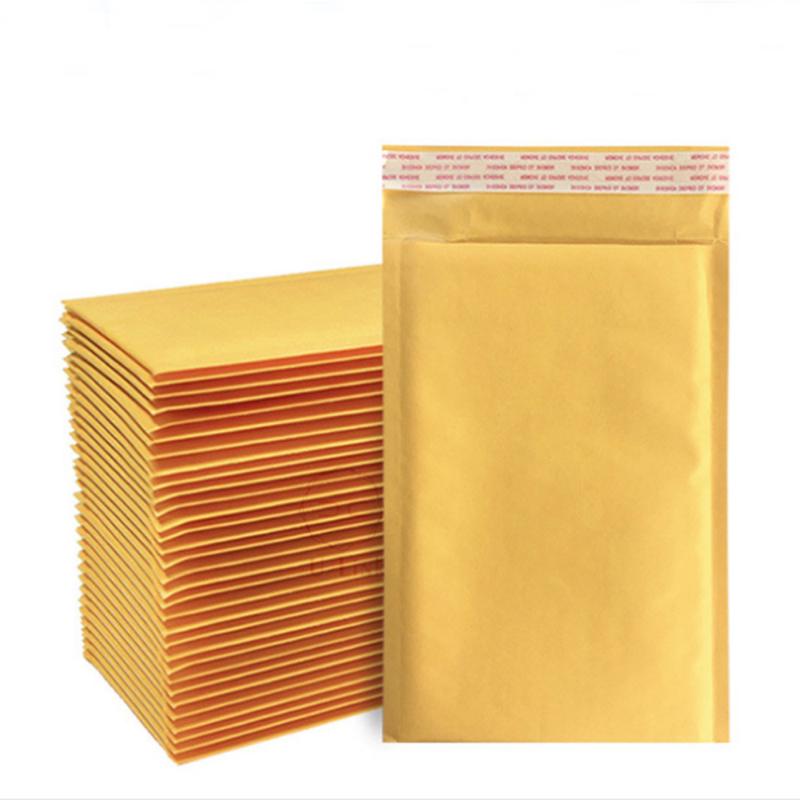 

10pcs Yellow kraft paper foam bag clothing waterproof bag express packaging logistics poly bubble mailer foam