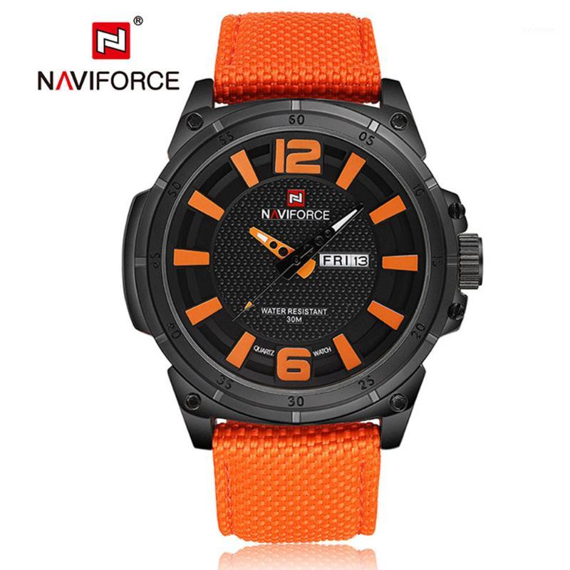 

NAVIFORCE Men Fashion Casual Watches Mens Quartz Date Clock Man Leather Waterproof Sports Watches Relogio Masculino1, Blue