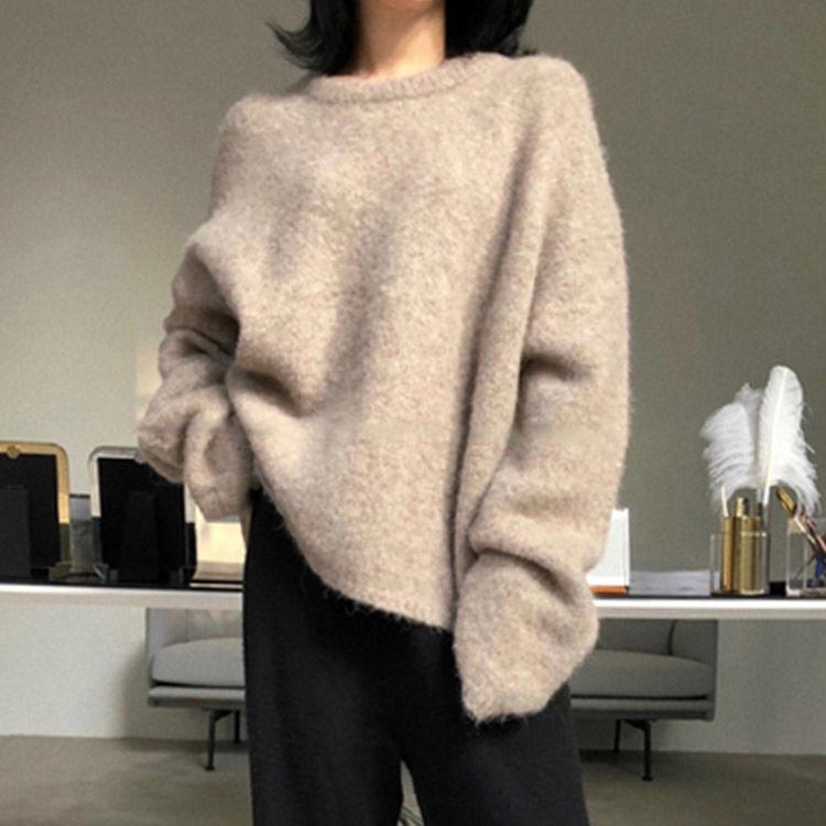

Women 2021 Autumn Winter Round Neck Sweater Female Long Sleeve Pullover Casual Jumpers New Ladies Loose Sweaters Oversized S897, Naituo