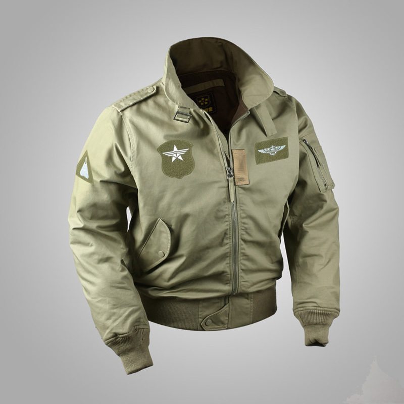 

Usaf bomber CWU-45/p military flight jacket ww2 of men in the light vintage uniform GI4Q, Eagle non-cotton.