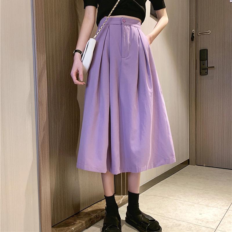 

Korean version 2020 new high waist slim medium length A line umbrella skirt half skirt net red big children, See chart
